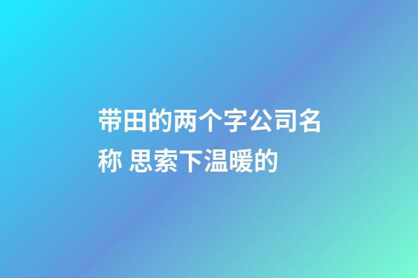 带田的两个字公司名称 思索下温暖的-第1张-公司起名-玄机派